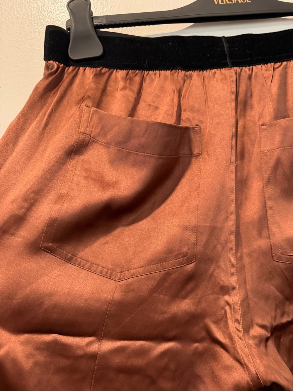 Tom Ford Brown Satin Elastic-Waist Pants - Picture 5 of 7